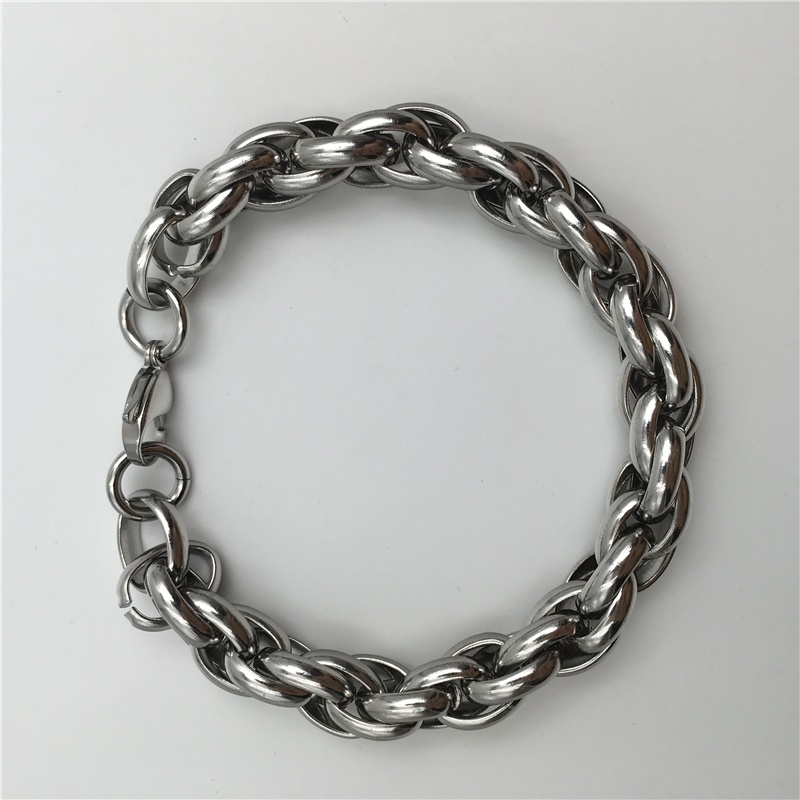 Men's Fashion Jewelry Trendy Rope Chain 316L Stainless Steel Bracelet B133