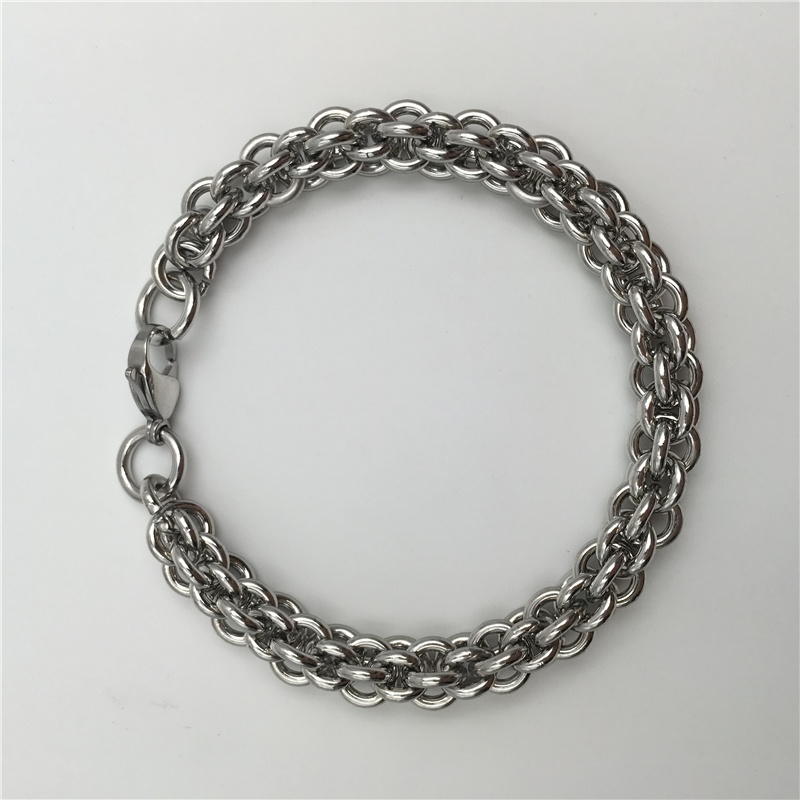 Men's Fashion Jewelry Trendy Double Cable Chain 316L Stainless Steel Bracelet B122