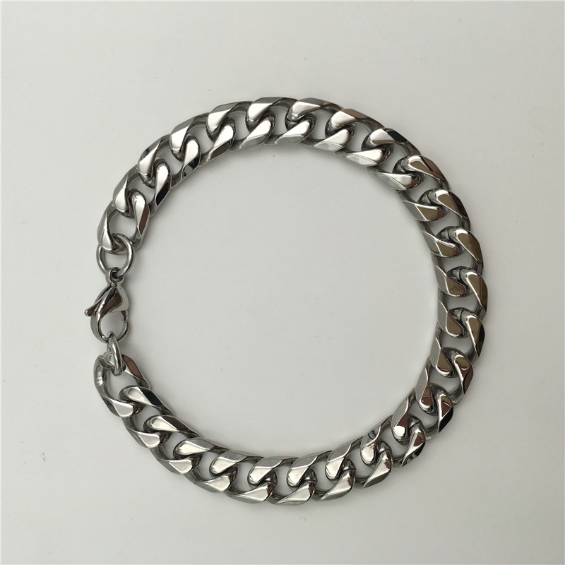 Men's Fashion Jewelry Fancy Curb Link Chain 316L Stainless Steel Bracelet B116