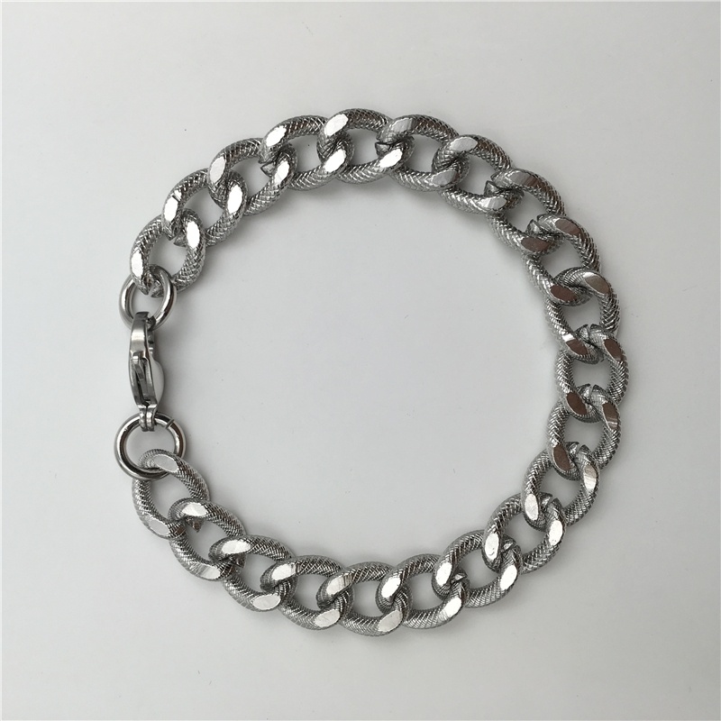 Men's Punk Jewelry Trendy Curb Link Chain 316L Stainless Steel Bracelet B138