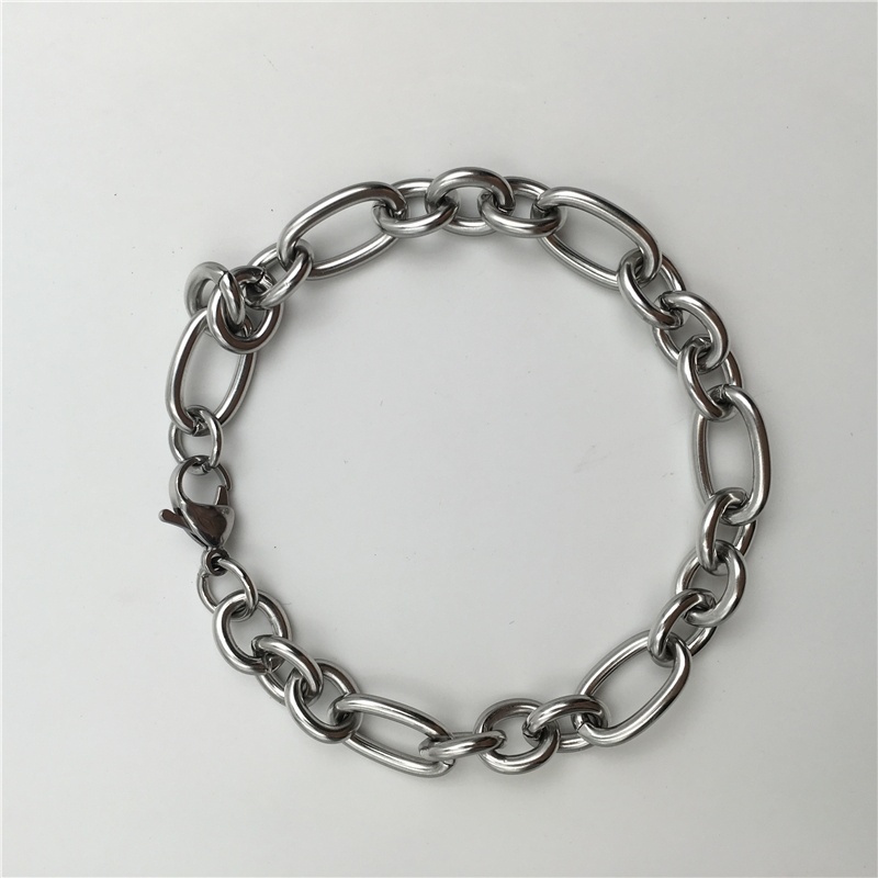 Men's Punk Jewelry Trendy Figaro Link Chain 316L Stainless Steel Bracelet B139
