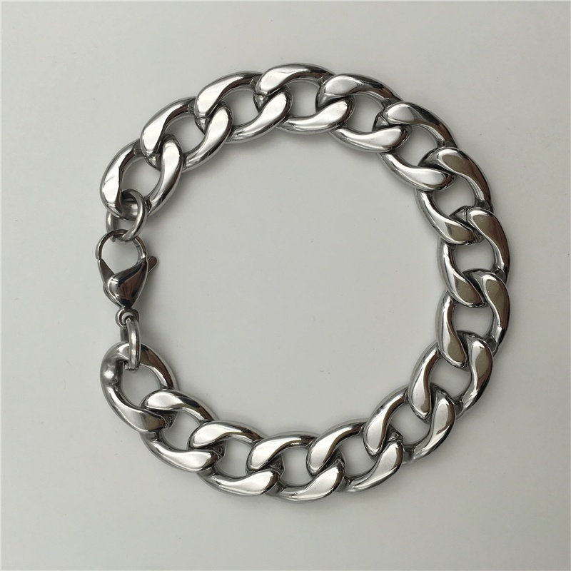 Men's Hip Hop Jewelry Trendy Curb Link Chain 316L Stainless Steel Bracelet B117