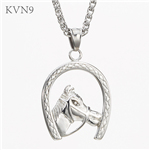 Horse Head Pendant Hip Pop Jewelry Stainless Steel Animal Pendant & Necklace S103