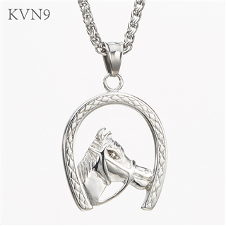 Horse Head Pendant Hip Pop Jewelry Stainless Steel Animal Pendant & Necklace S103