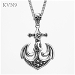 Skull Pirate Anchor Pendant Men Punk Jewelry Stainless Steel Navy Navigation Necklace S105