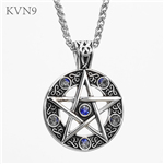 Antique Pentagram Pentacle Talisman Pendant Necklace Mens Punk Jewelry Stainless Steel Pentacle Seal Necklace S106