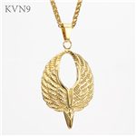 Angel Wings Pendant Gold Plated Hip Pop Jewelry Stainless Steel Trendy Necklace S110