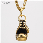 Boxing Glove Pendant Necklace Gold Plated Punk Jewelry Stainless Steel Sports Chain Necklace S129/S130