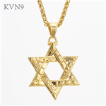 Jewish Star Necklace Women Men Jewelry New Trendy Gold Plated Stainless Steel Vintage Star of David Pendant & Necklace S131/S132