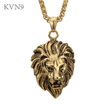 Lion Head Pendant Gold Plated Hip Pop Jewelry Stainless Steel Animal Pendant & Necklace S151/S152