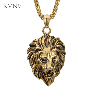 Lion Head Pendant Gold Plated Hip Pop Jewelry Stainless Steel Animal Pendant & Necklace S151/S152