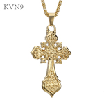 Antique Cross Pendant Necklace Mens Gold Plated Religious Jewelry Stainless Steel Cross Necklace S157/S158