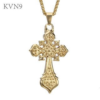 Antique Cross Pendant Necklace Mens Gold Plated Religious Jewelry Stainless Steel Cross Necklace S157/S158