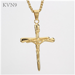 Sword Shape Cross Crucifix Pendant Necklace Christian Gold Plated Jewelry Stainless Steel Cross Necklace S163/S164