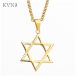 Star Of David Pendant Necklace 316L Stainless steel Jewelry Gold Plated Jewish Star Magen David Necklace S167/S168