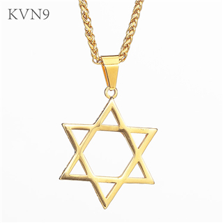 Star Of David Pendant Necklace 316L Stainless steel Jewelry Gold Plated Jewish Star Magen David Necklace S167/S168
