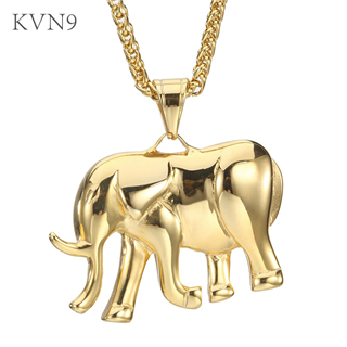 Elephant Pendant Gold Plated Hip Pop Jewelry Stainless Steel Animal Pendant & Necklace S175/S176