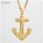 Skull Pirate Anchor Pendant Men Gold Plated Jewelry Stainless Steel Navy Navigation Necklace S179/S180