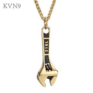 Monkey Wrench Pendant Mens Punk Gold Plated Jewelry Stainless Steel Hand Tools Necklace S197/S198