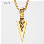 Spearhead Pendant New Trendy Gold Plated Jewelry Stainless Steel Cold Weapon Necklace S199/S200