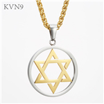 Star Of David Pendant Necklace Stainless steel Jewelry Gold Plated Jewish Star Magen David Necklace S203/S204