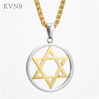 Star Of David Pendant Necklace Stainless steel Jewelry Gold Plated Jewish Star Magen David Necklace S203/S204