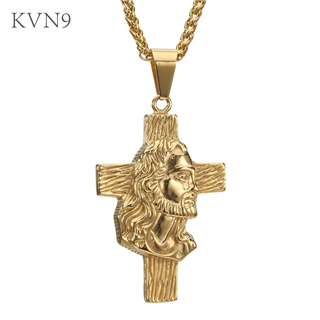 Antique Cross w/ Jesus Piece Pendant Mens Religious Gold Plated Jewelry Stainless Steel Cross Necklace S209/S210