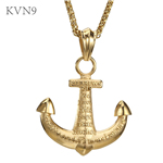 Anchor with Hebrews 6:19 NIV Pendant Necklace Religious Gold Plated Jewelry Stainless Steel Bible Verse Necklace S243/S244