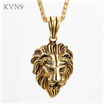 Lion Head Pendant Gold Plated Hip Pop Jewelry Stainless Steel Animal Pendant & Necklace S249/S250