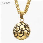 New Trendy Soccer Football Pendant Gold Plated Jewelry Stainless Steel Sports Necklace S253/S254