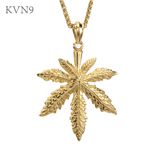 Maple Leaf Pendant Necklace Men Trendy Gold Plated Jewelry Black Gun Plated Stainless Steel Tree Leaf Necklace S267/S268/S269