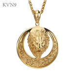 Lion Head Medal Pendant Gold Plated Punk Jewelry Stainless Steel Animal Pendant & Necklace S270/S271/S272