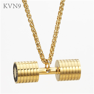 Punk Rock Adjustable Dumbbell Necklace Pendant Gold Plated Jewelry  Black Gun Stainless Steel Bodybuilding Gym Necklace S273/S274/S275