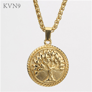 Life Tree Medal Pendant Necklace Men Trendy Gold Plated Jewelry Stainless Steel Tree Necklace S276/S277/S278