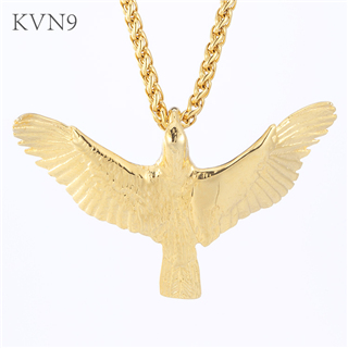 Punk Hawk Pendant Gold Plated Animal Jewelry Stainless Steel Eagle Necklace S279/S280