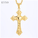 Cross Pendant Necklace Mens Gold Plated Fashion Design Jewelry Stainless Steel Cross Necklace S285/S286