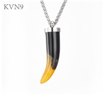 Wolf Tooth Pendant Necklace Gold Plated Jewelry Stainless Steel Animal Tooth Necklace S299
