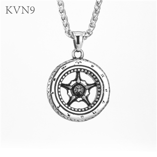 Antique Pentagram Pentacle Talisman Seal Pendant Necklace Mens Hip Pop Jewelry Stainless Steel Pentacle Necklace S319
