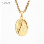 Virgin Mary Carrying Baby Jesus Pendant New Gold Plated Jewelry Stainless Steel Saint Mary Necklace S320
