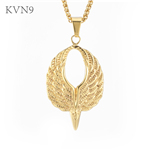 Angel Wings Pendant Gold Plated Hip Pop Jewelry Stainless Steel Trendy Necklace S321/S322