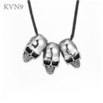 Antique Ternate Skull Pendant Necklace Men's Punk Jewelry Stainless Steel Skeleton Chain Necklace S332