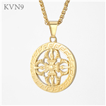 Antique Design Medal Pendant Necklace Men's Punk Gold Plated Jewelry Stainless Steel Chain Necklace S333/S334