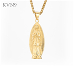 New Trendy Virgin Mary Pendant New Men Jewelry Gold Plated Stainless Steel Saint Mary Necklace S339