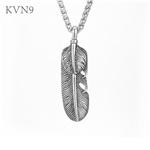 New Hot Feather Pendant Necklace Men/Women Trendy Jewelry Stainless Steel Plume Chain Necklace S340