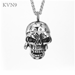 Vintage Skull Pendant Necklace Men's Punk Jewelry Stainless Steel Skeleton Chain Necklace S350