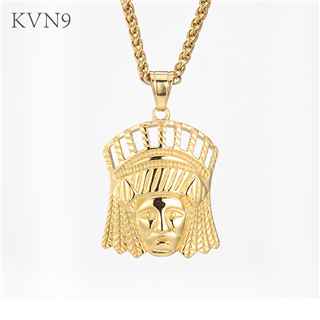 Indian Head Pendant Gold Plated New Fashion Jewelry Men Women Stainless Steel Chief Head Necklace S352