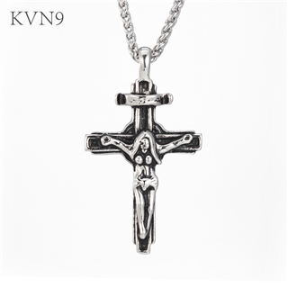 Vintage Cross Pendant Necklace Mens New Design Christian Jewelry Stainless Steel Cross Necklace S357