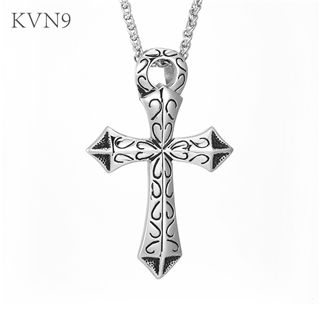 Celtic Cross Pendant Necklace Mens Religious Jewelry Stainless Steel Cross Chain Necklace S359