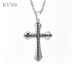 Vintage Cross Pendant Necklace Mens New Design Christian Jewelry Stainless Steel Cross Necklace S360