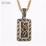 Vintage Dog Tag Pendant Religious Nice Design Jewelry Stainless Steel Gold Plated Necklace S362/S363